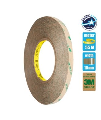 GloboStar® 79955 3M 300LSE Original Scotch Brand Tape Heavy Duty Αυτοκόλλητη Ταινία Διπλής Όψης Π10mm x Μ55 Μέτρα